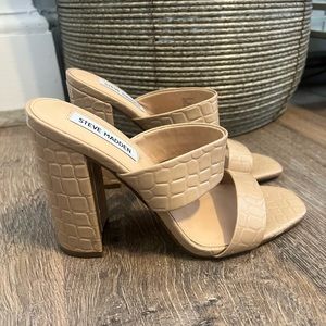 Steve Madden Nude Croc Mules